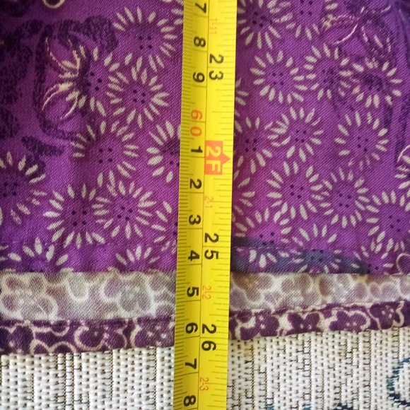 Joanna Plus Purple Print Button Down Blouse - Picture 10 of 11